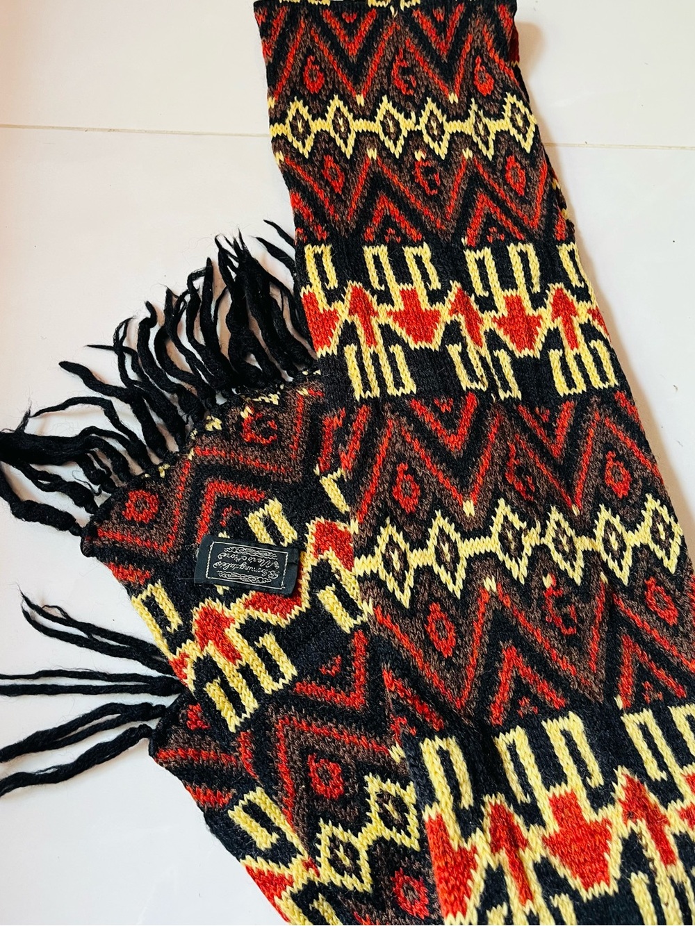 Bloomingdale's Vintage Men's Wool Fringed Scarf